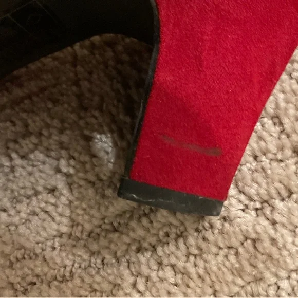 ❤️⚡️SoftMoc Red Faux Suede Slip-On Shoe Boots Heeled Ankle Style Sz 9M EUC - Picture 9 of 9